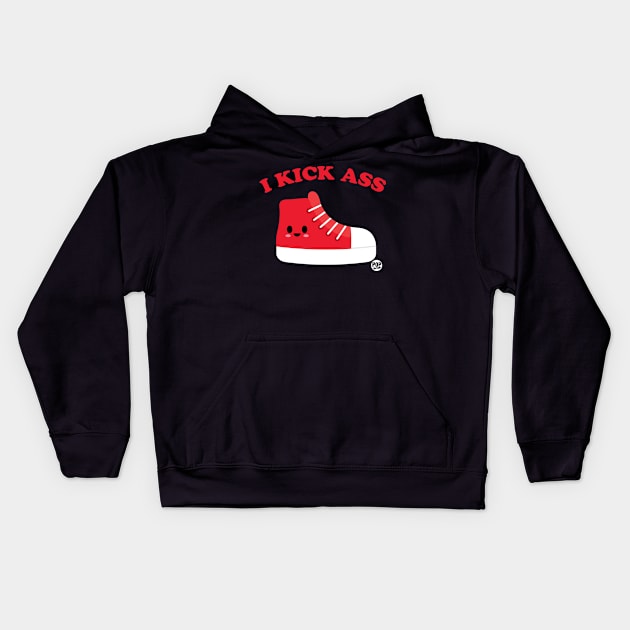 KICK ASS SHOE Kids Hoodie by toddgoldmanart